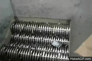 hard drive shredding in motion